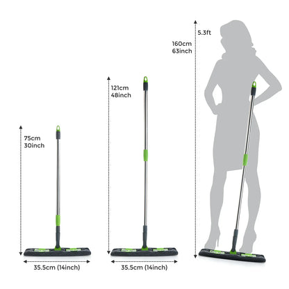 8710 Multipurpose Wet And Dry Cleaning Microfiber Flat Mop Floor Cleaning Mop With 360 Degree Rotating Head And Telescopic Handle Steel Rod Long Handle Dry Mops Standard (1 Piece Multi-colour) - Zidbik