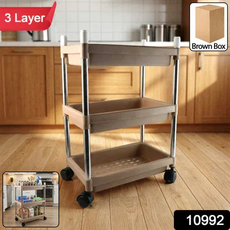 3-layer Multipurpose Storage Trolley - Zidbik
