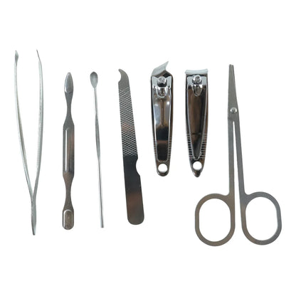 7 In 1 Stainless Steel Manicure Pedicure Grooming Kit - Zidbik