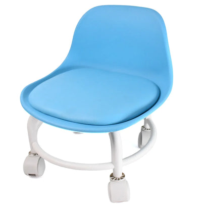 Plastic Low Round Rolling Stool With Wheels Pedicure Stool (1 Pc Mix Color) - Zidbik