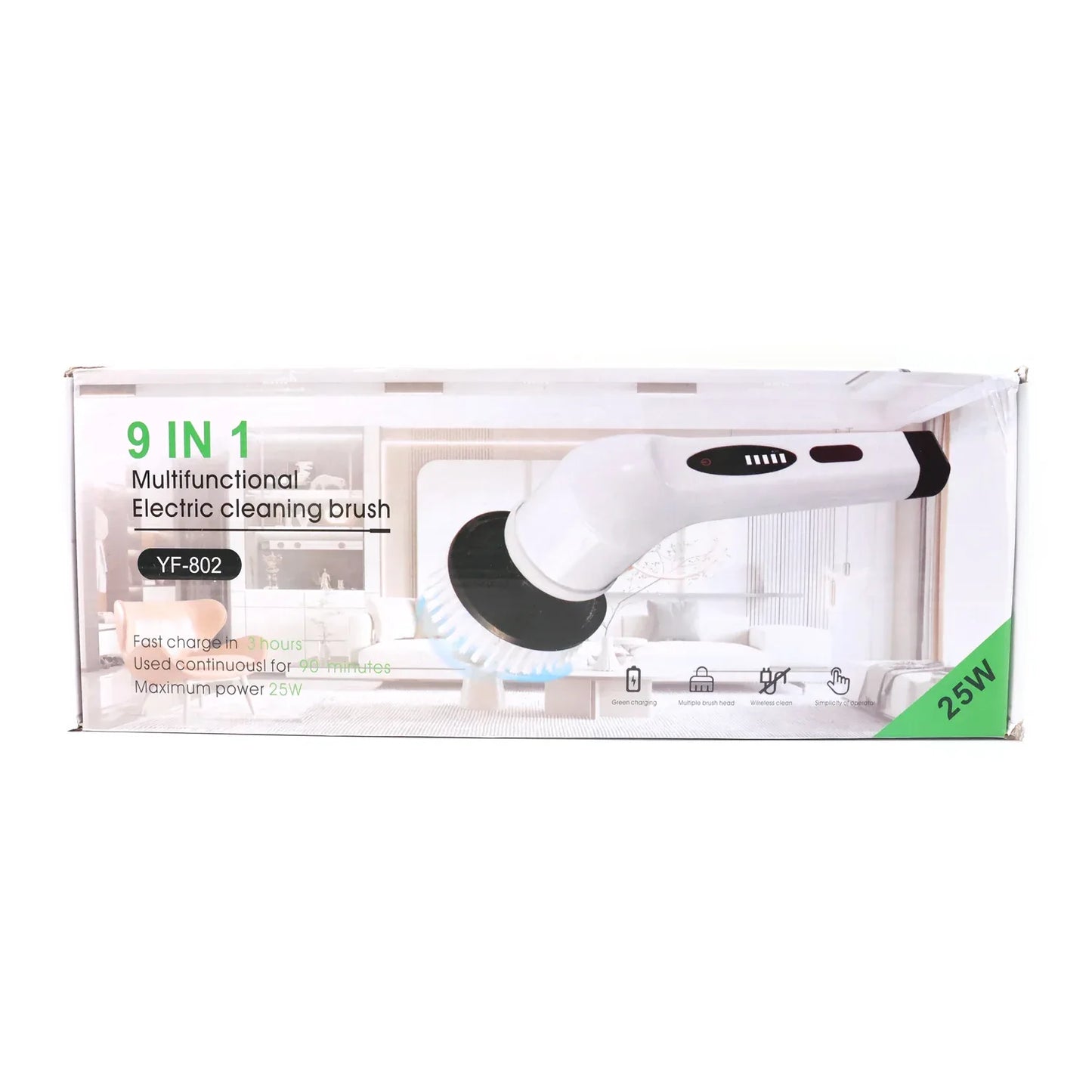 9-in-1 Electric Spin Scrubber - (1 Set) - Zidbik