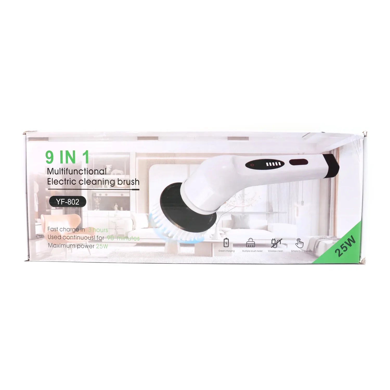 9-in-1 Electric Spin Scrubber - (1 Set) - Zidbik