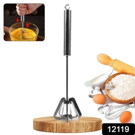Hand Push Mixer Egg Whisk Stainless Steel Blender (1 Pc) - Zidbik