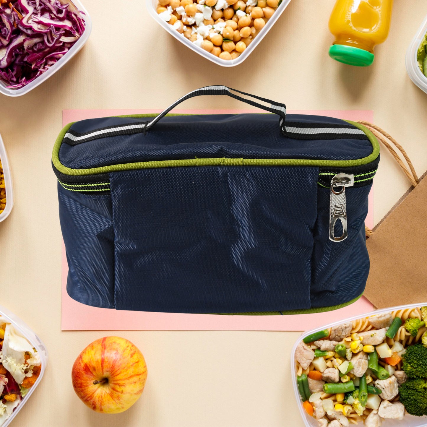 Sumo Lunch Box With Lunch Bag Plastic Lunch Box  Plastic Spoon Fork (2 Pc Set  With Lunch Box) - Zidbik