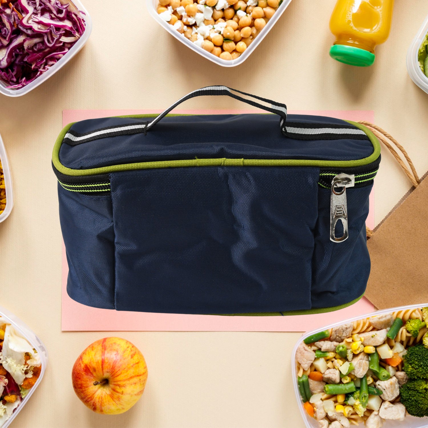 Sumo Lunch Box With Lunch Bag Plastic Lunch Box  Plastic Spoon Fork (2 Pc Set  With Lunch Box) - Zidbik