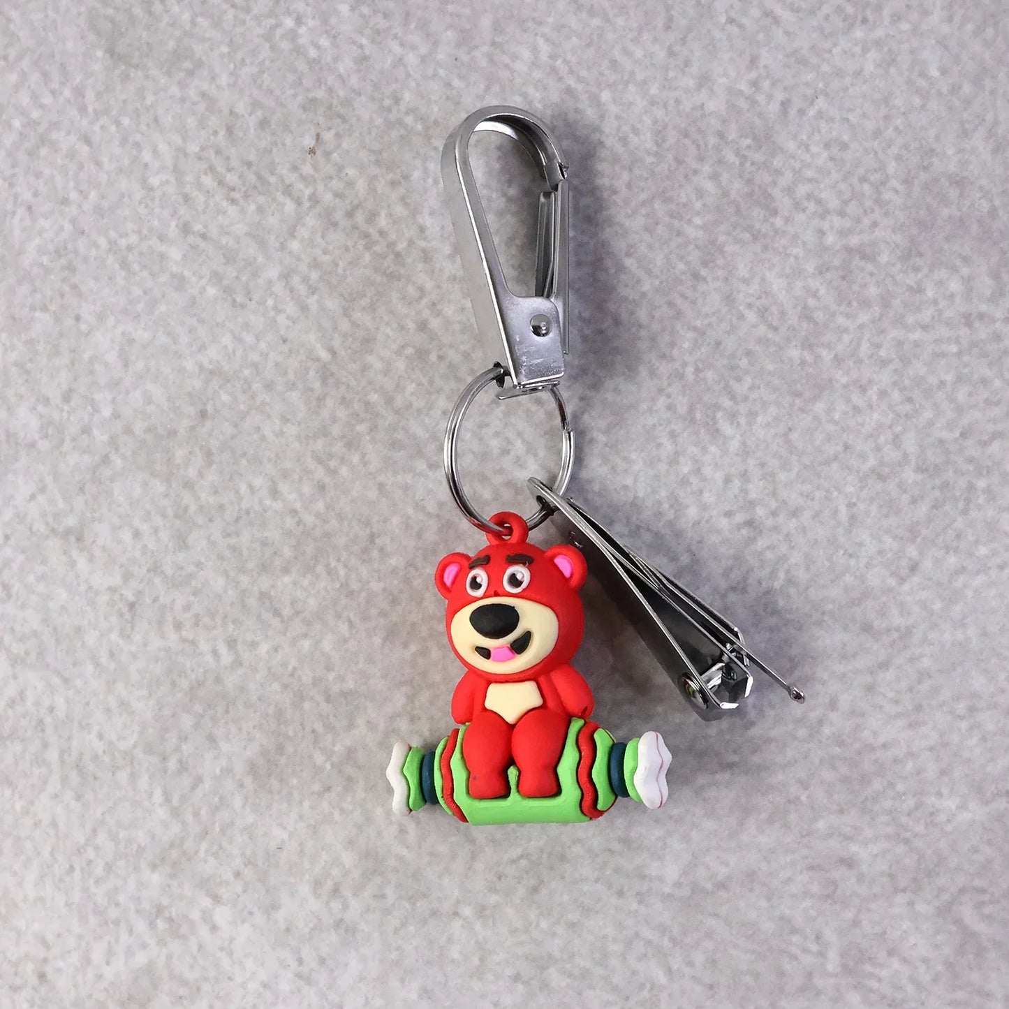 Mix Design Cartoon Nail Cutter Keychain With Mini Nail Clipper (1 Pc) - Zidbik