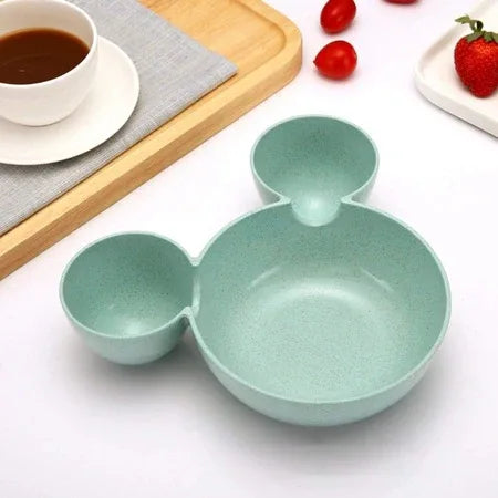 0843 Mickey Shaped Kidssnack Serving Sectioned Plate - Zidbik