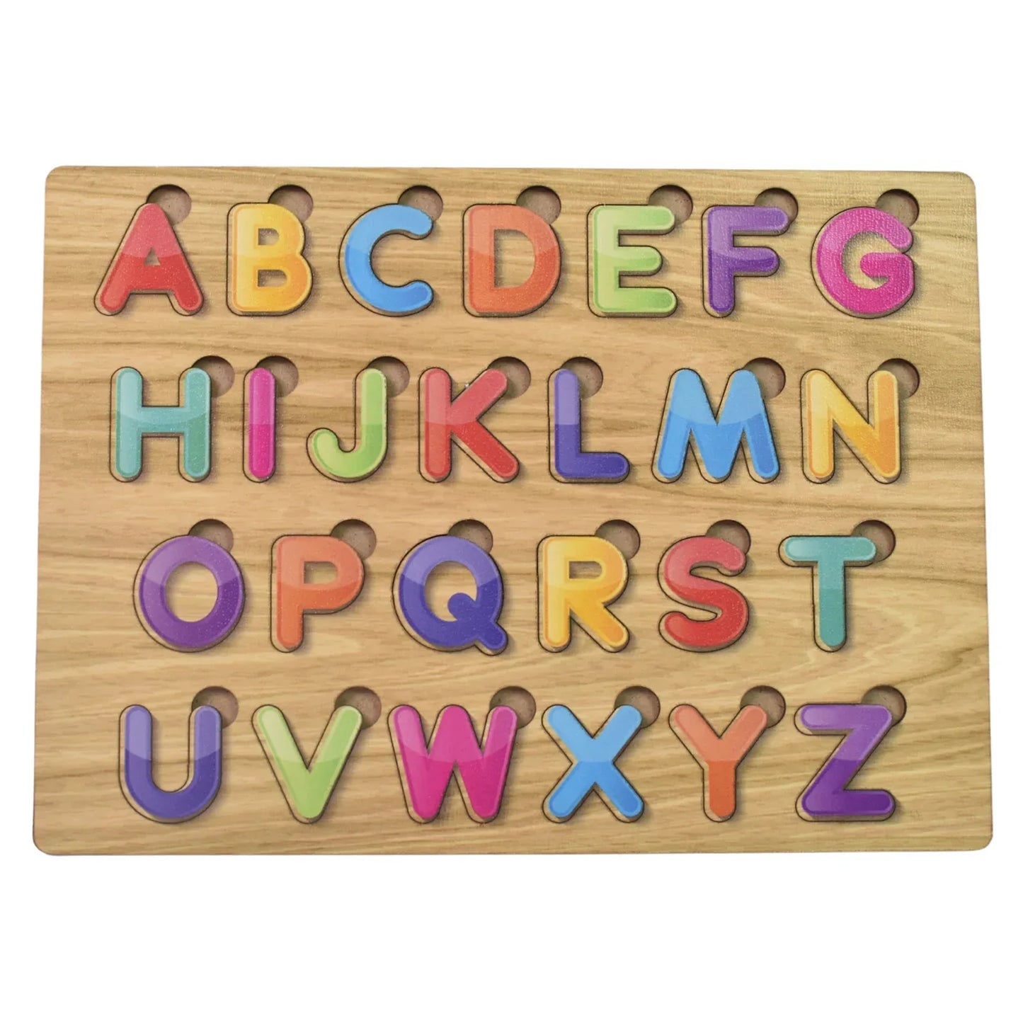 Wooden Puzzle Board Abc Letters Shapes Educational Learning Toys (1 Set) - Zidbik