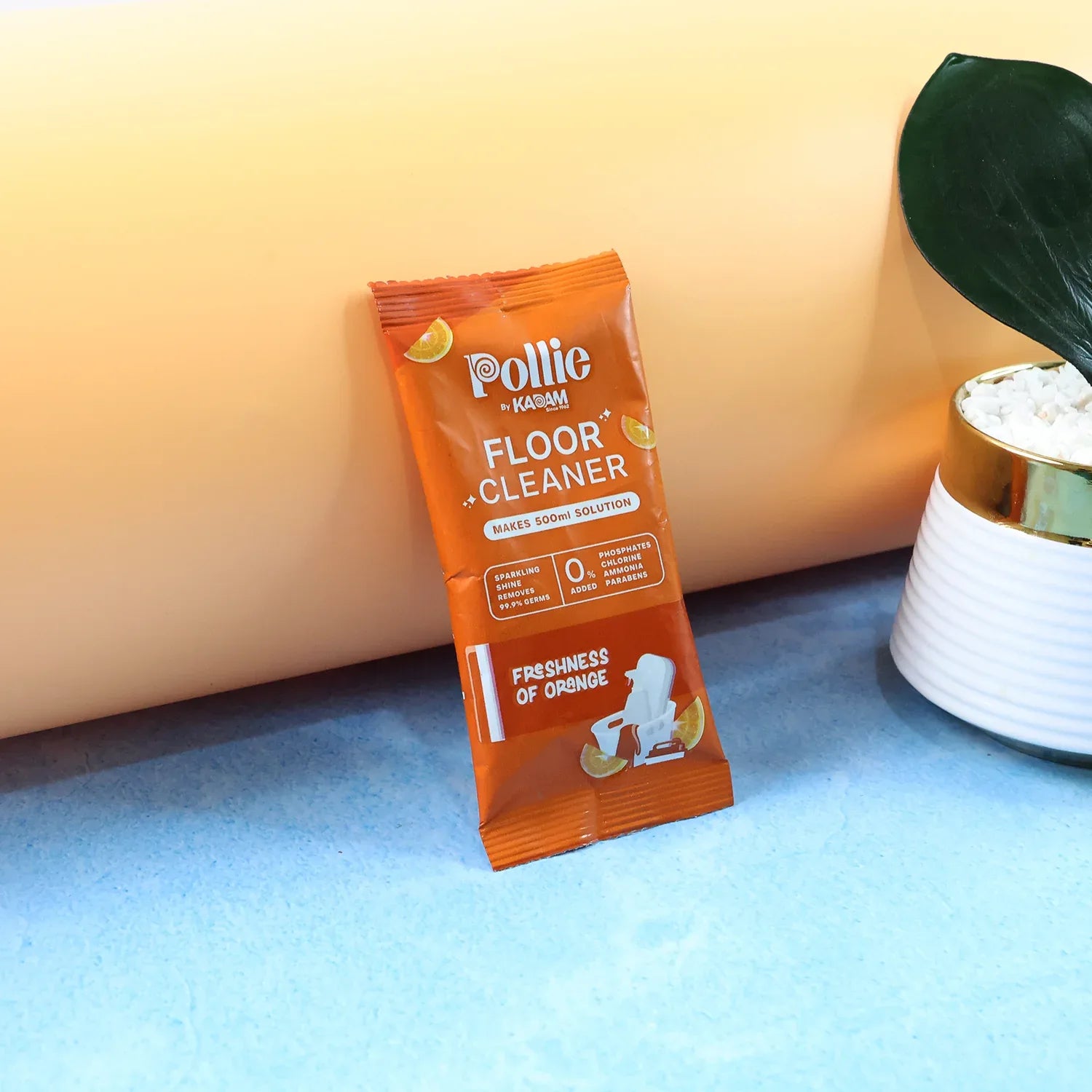 Pollic Kadam Concentrated Floor Cleaner Sachet Orange Fresh Fragrance (50 Gm) - Zidbik