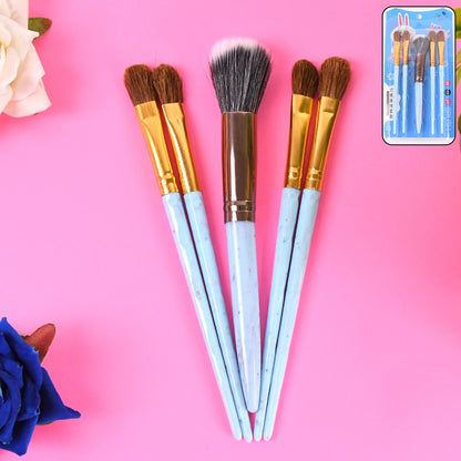 5pc Makeup Brush Tools Kit (5 Pcs Set  Mix Color) - Zidbik