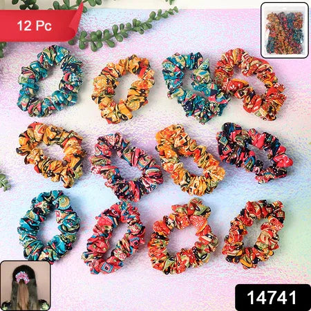 Set Of 12 Stylish Printed Fabric Hairband - Zidbik