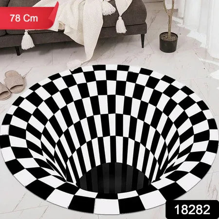 3d Space Round Carpet Floor Mat Non-woven Doormat (1 Pc 78 Cm) - Zidbik