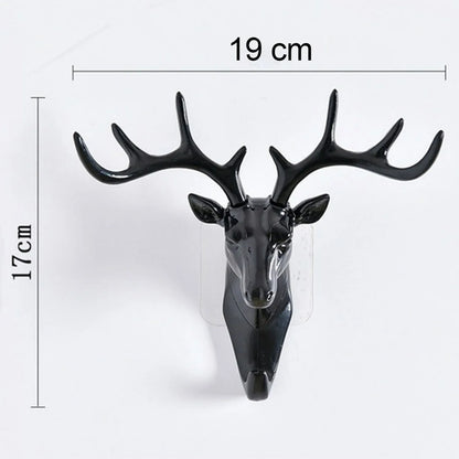 1743 Deer Head Self Adhesive Wall Door Hook Hanger - Zidbik