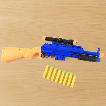 Shot Air Gun Toy With Scope And 8 Soft Foam Bullets Set - Zidbik