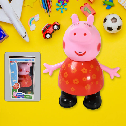 17926 Pig Children Play Toy Pretend Play Toy Fun Gift For Kids Movable Hands Legs Pig Pretend Play Toy Set For Kids Children With Soft Rubber Material (1 Pc Battery Not Included) - Zidbik