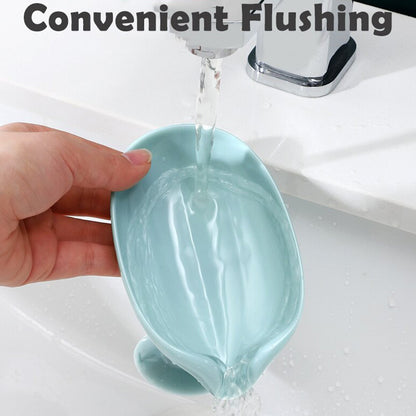 4831 Self Draining Soap Holder For Bathroom Leaf Shape Soap Dish Kitchen Soap Tray - Zidbik