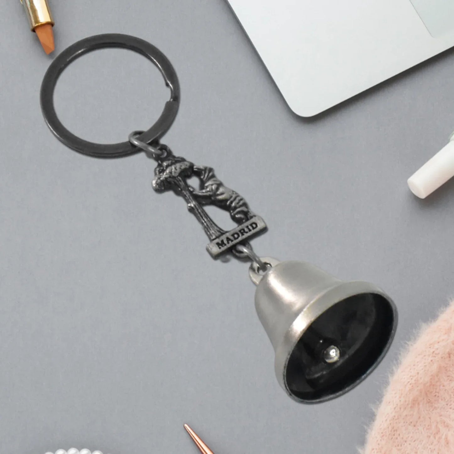 Metal Small Temple Bell Keychain Motorcycle Bell Keychain (1 Pc Mix Color) - Zidbik