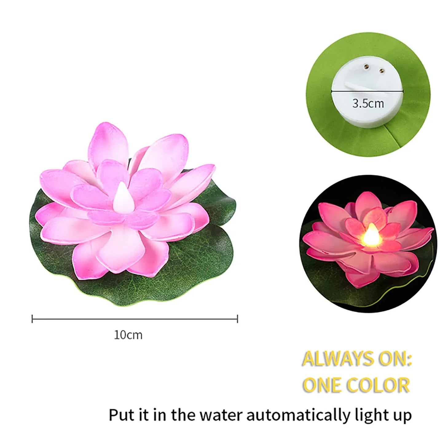 6556 Water Floating Smokeless Candles Lotus Flowers Sensor Led Tealight For Outdoor And Indoor Decoration - Pack Of 6 Candle Candle (Pack Of 6) - Zidbik