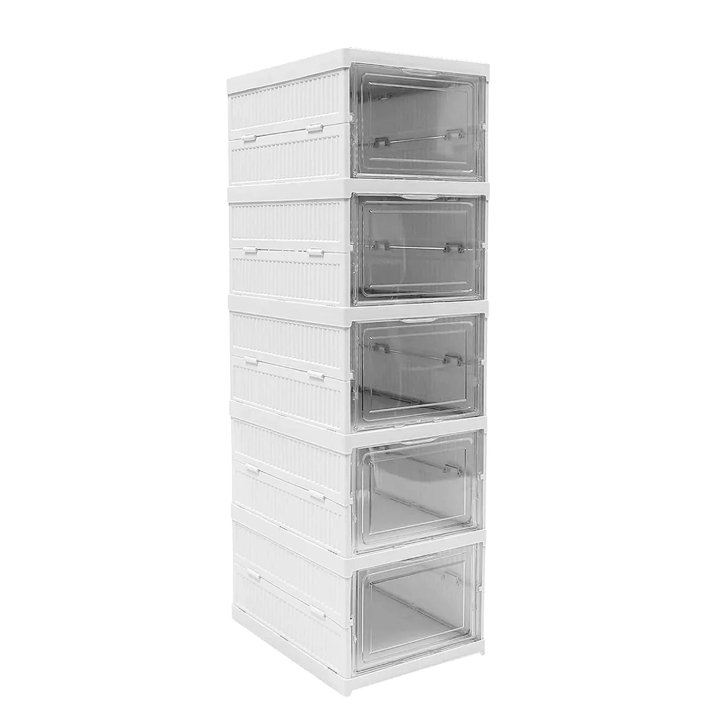 Stackable Multifunctional Storage For Clothes Foldable Drawer Shelf Basket Utility Cart Rack Storage Organizer Cart For Kitchen Pantry Closet Bedroom Bathroom Laundry (5 Layer 1 Pc) - Zidbik