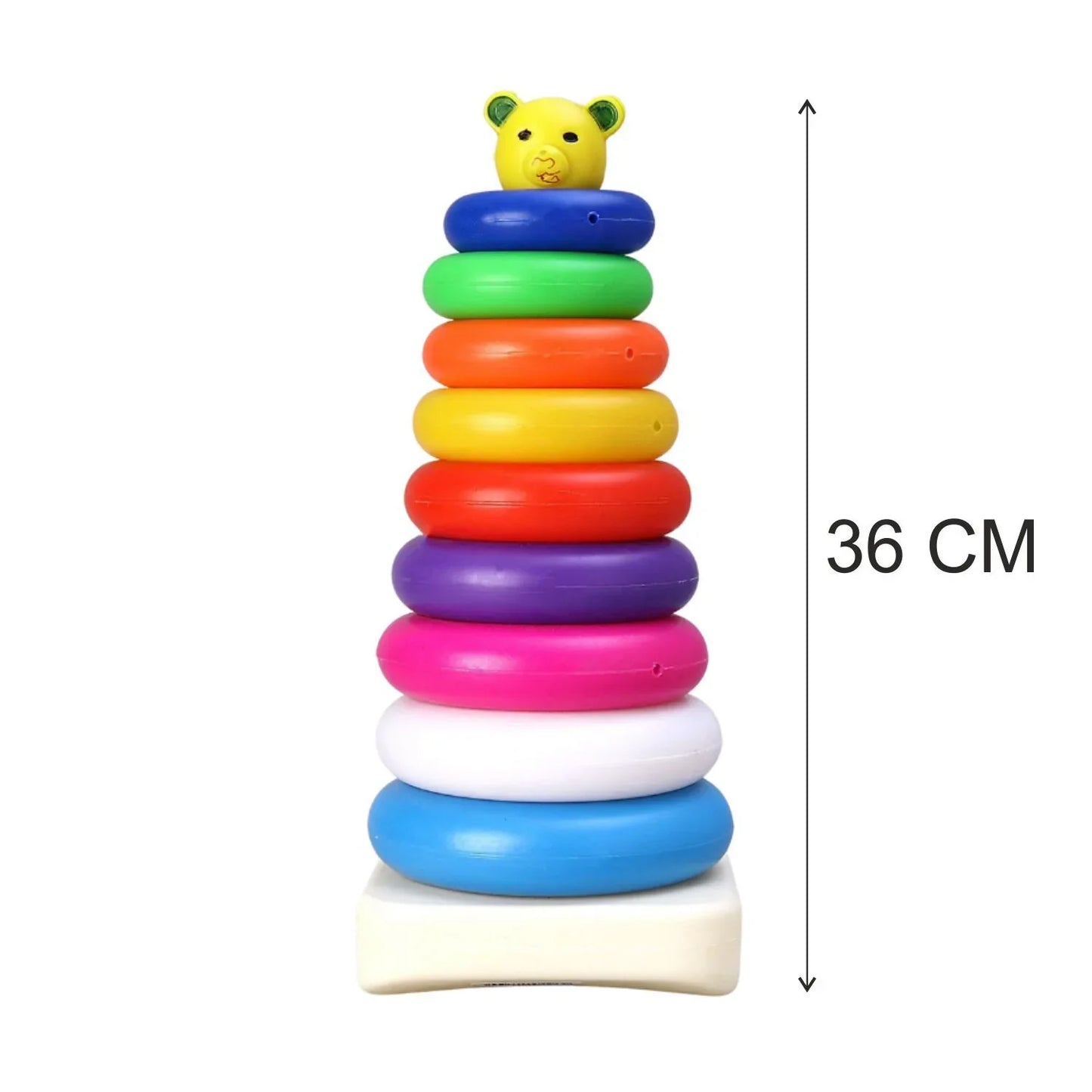 8015 Plastic Baby Kids Teddy Stacking Ring Jumbo Stack Up Educational Toy 9pc - Zidbik
