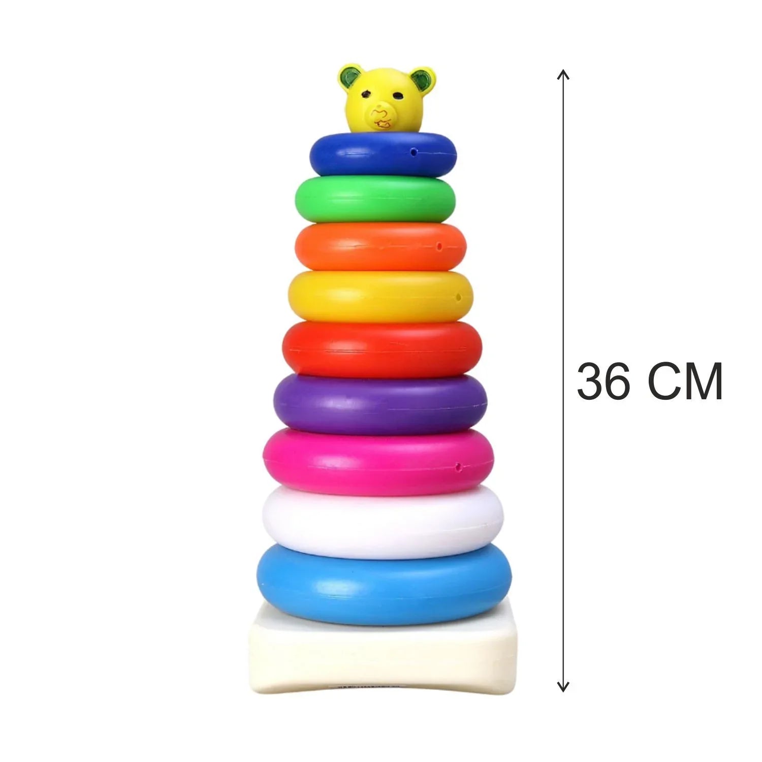 8015 Plastic Baby Kids Teddy Stacking Ring Jumbo Stack Up Educational Toy 9pc - Zidbik