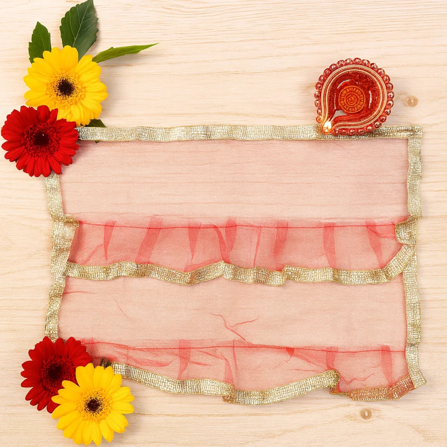 Premium Tulsi Vastra Pooja Cloth 2-piece Set - Zidbik