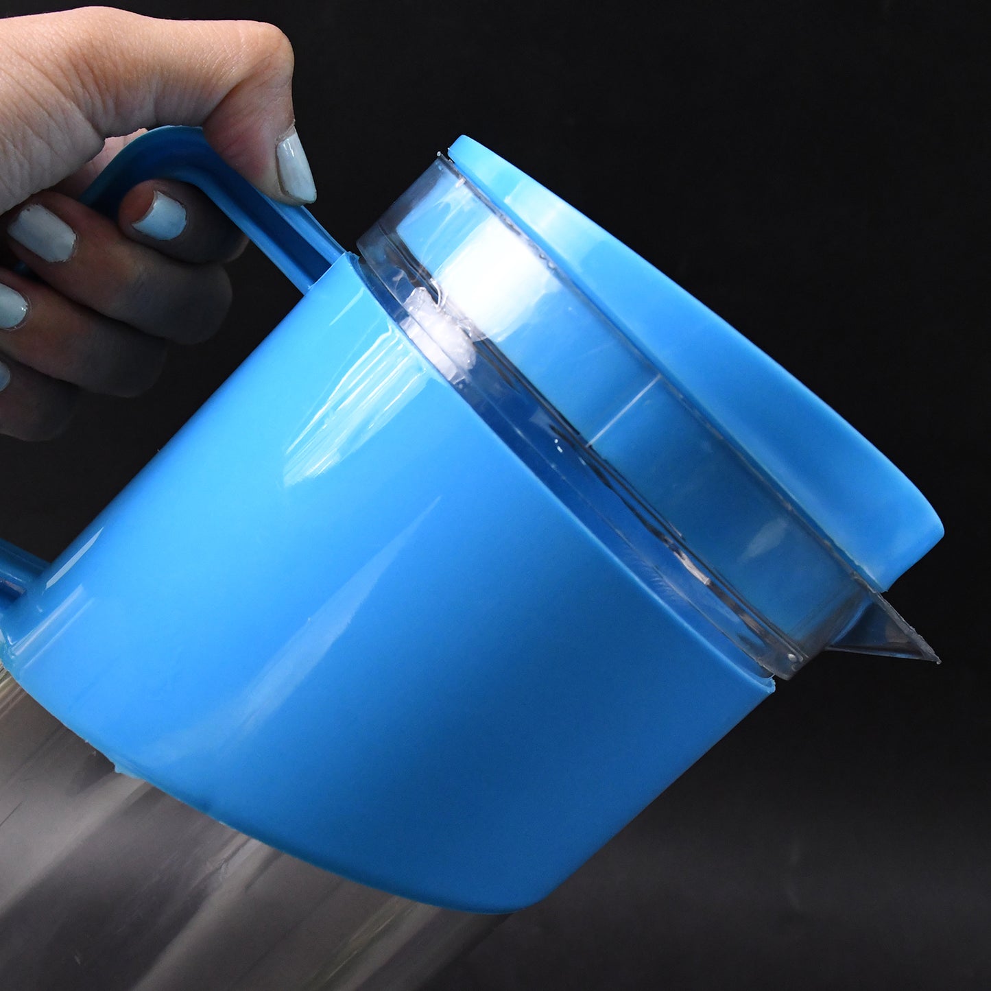 Transparent Stylish Premium Jug With Elegant Handle (2000 Ml Jug Approx  4 Pcs Plastic Glass) - Zidbik