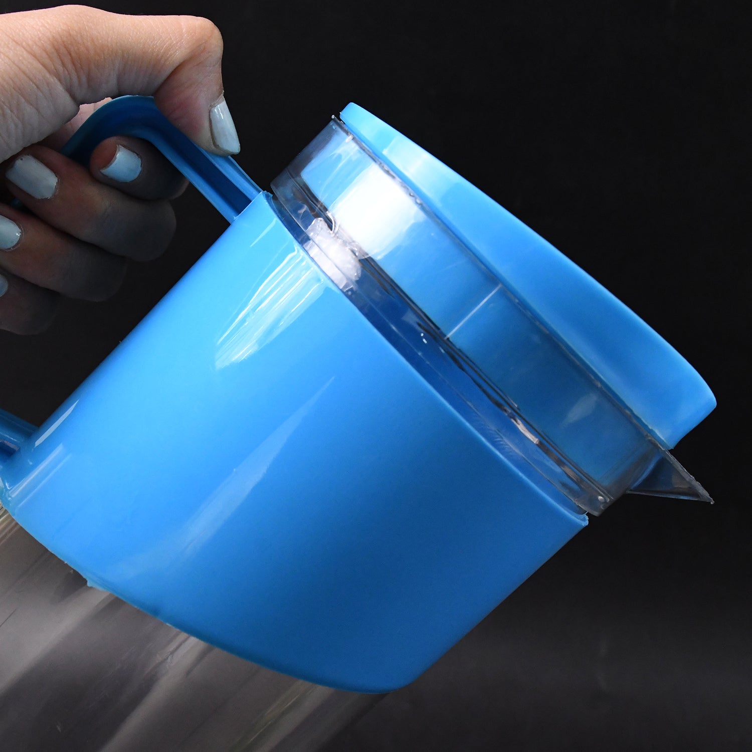 Transparent Stylish Premium Jug With Elegant Handle (2000 Ml Jug Approx  4 Pcs Plastic Glass) - Zidbik