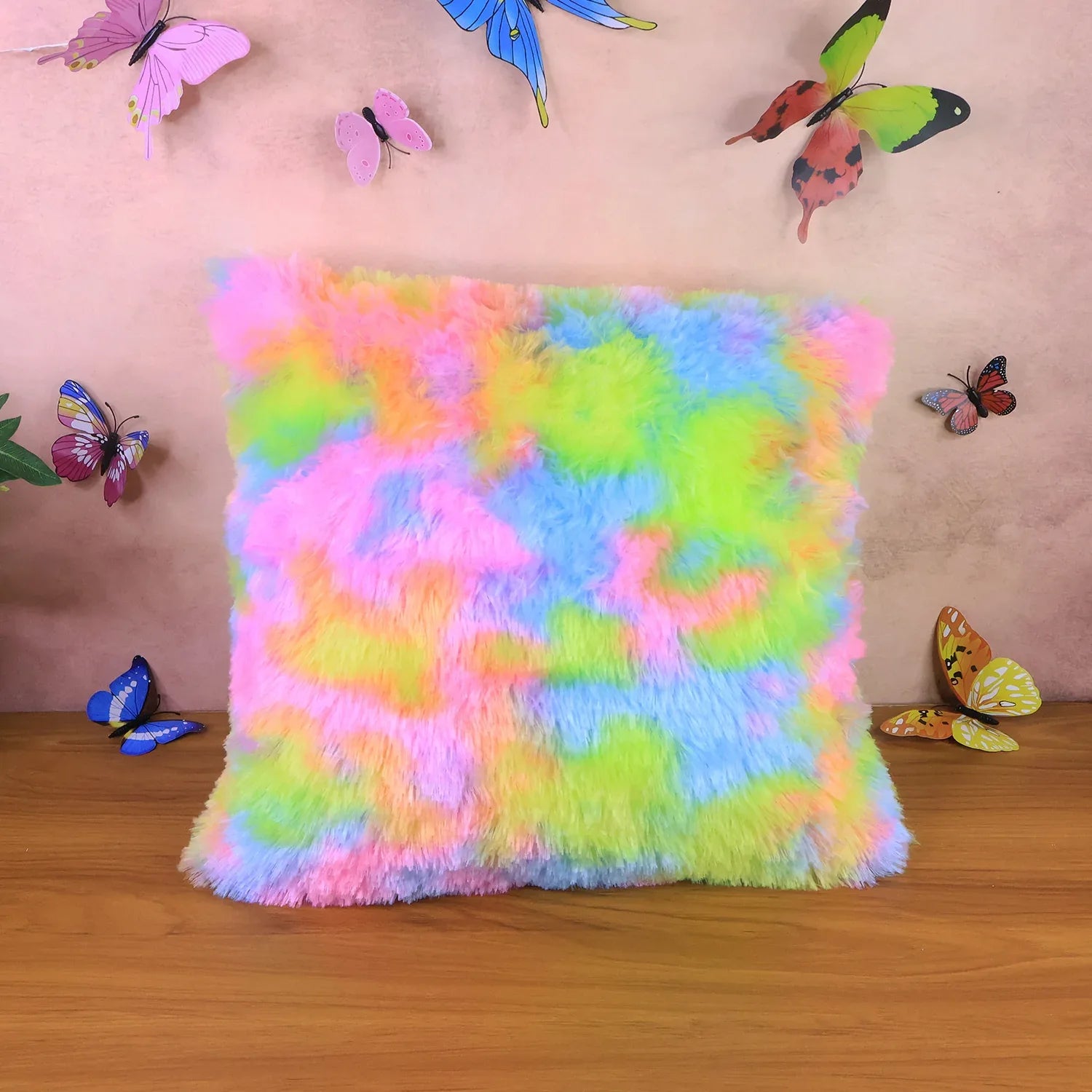 Soft Plush Multicolor Rainbow Cushion Pillow (1 Pc) - Zidbik
