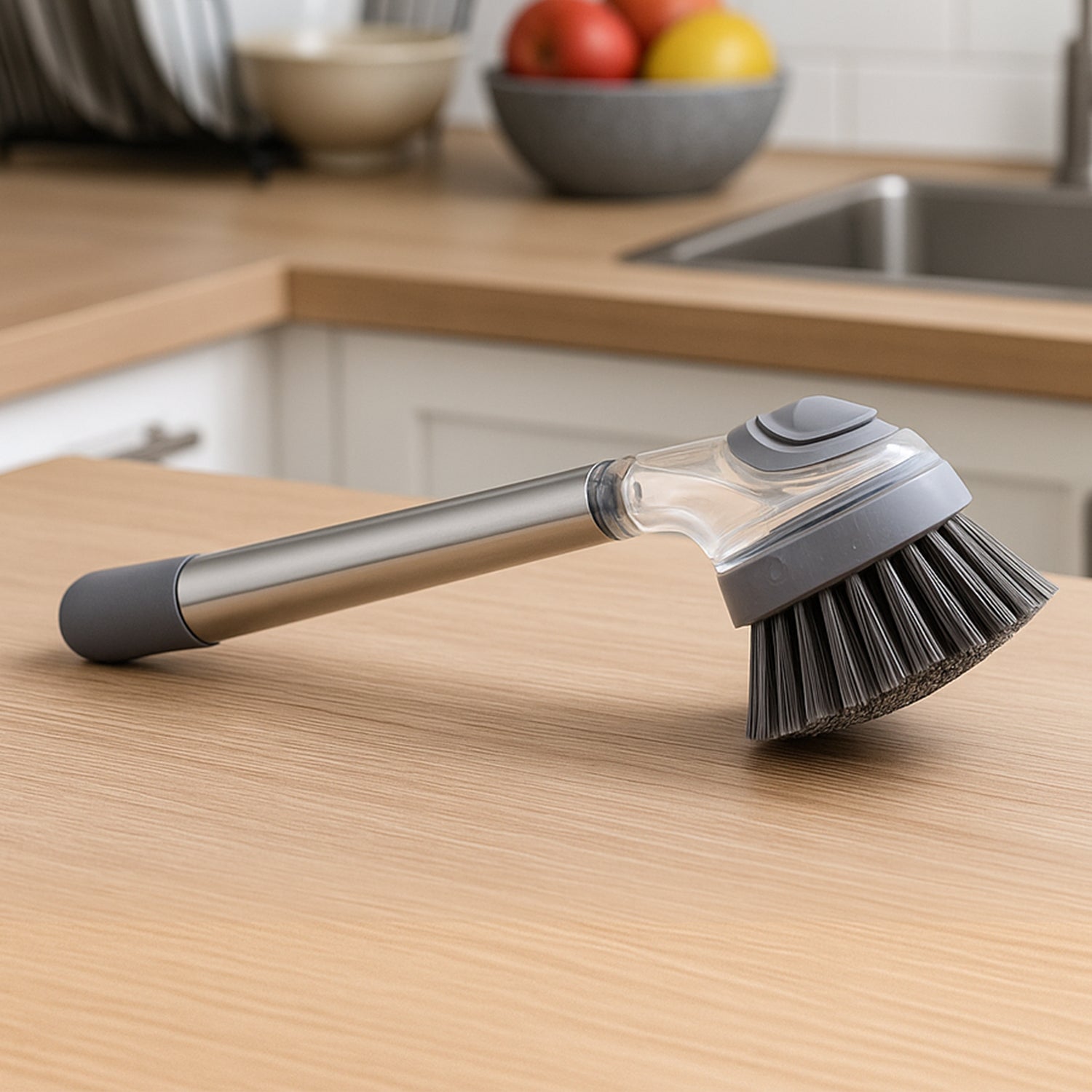 5939 Cleaning Brushes Set Scrub Brush Bathroom Brush Long Handle Liquid Dispenser Pot Washing Brush - Zidbik