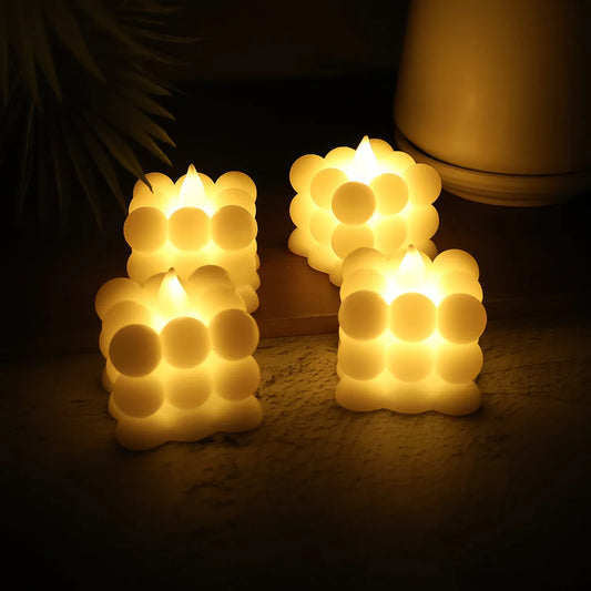 Led Flameless Cube Decorative Candles (24 Pc) - Zidbik