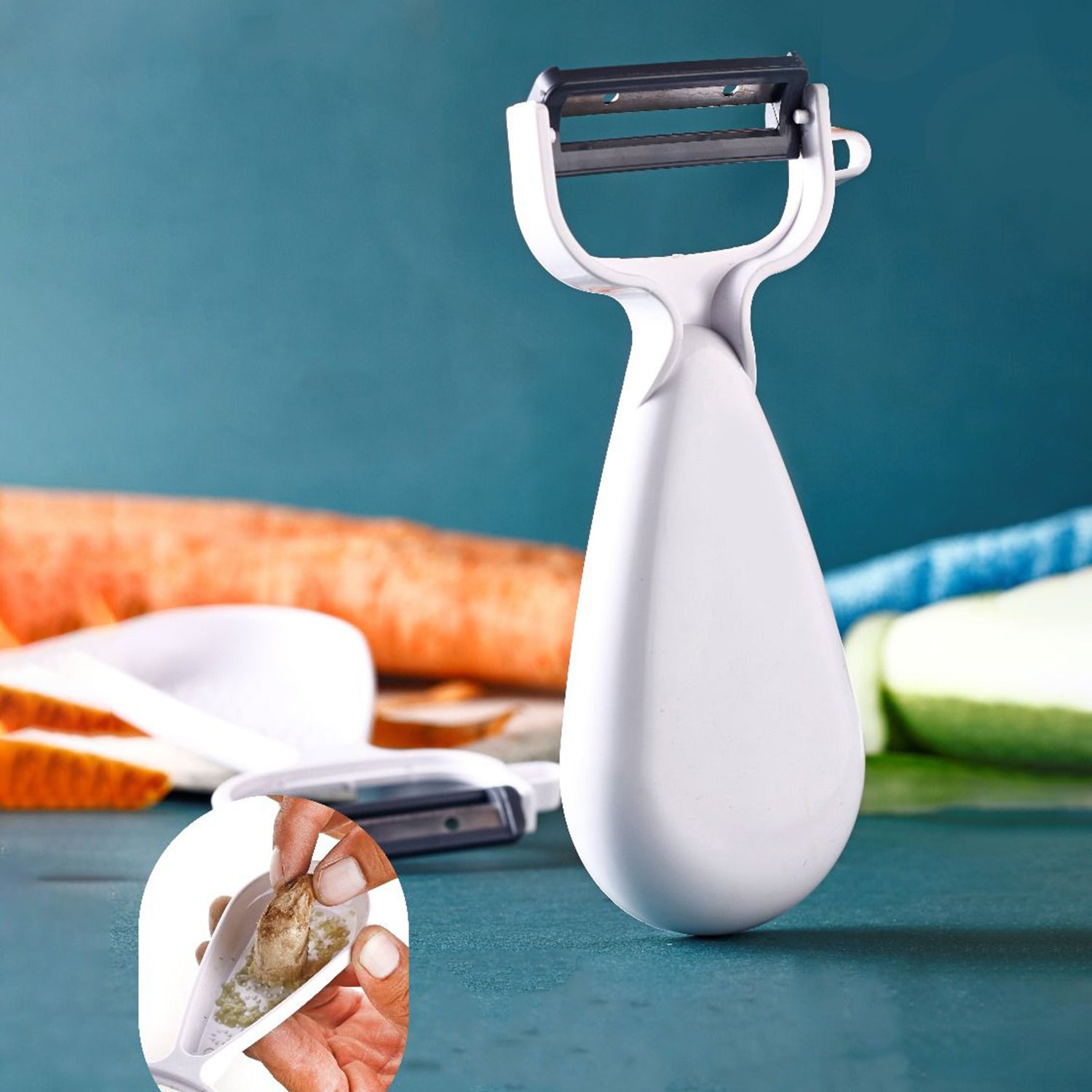 Apex Multipurpose Ginger Peeler With Stainless Steel Dual Blade - Zidbik