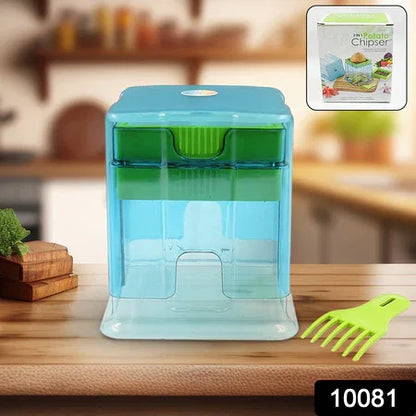 2 In 1 Potato Chipser Slicer French Fries Maker Finger Chips Plastic Two Blades Finger Chips Cutter For Kitchen Accessoryvegetable Fruit Slicer (1 Pc) - Zidbik