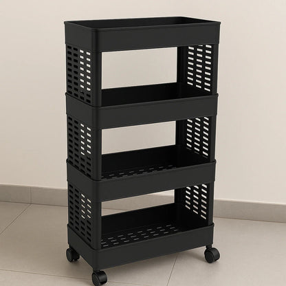 4-layer Plastic Storage Rack With Wheels - Zidbik