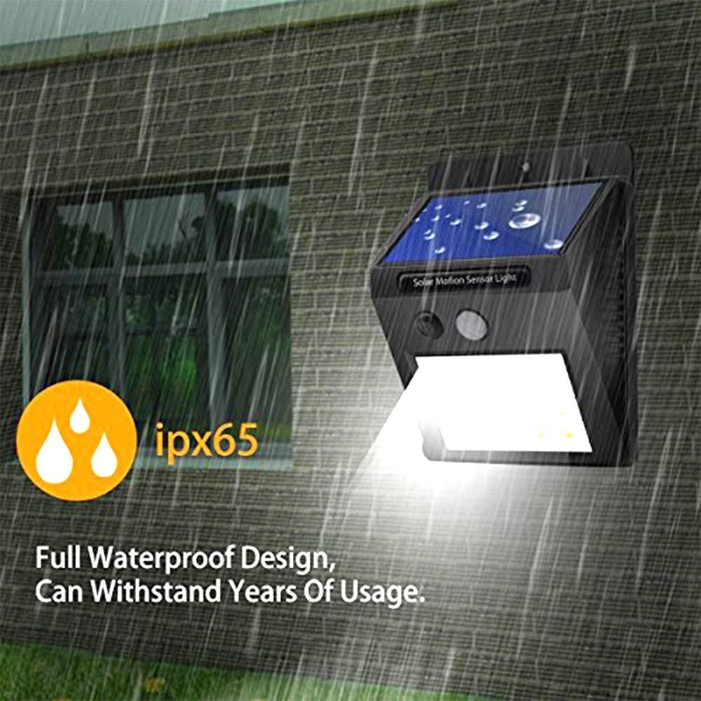 213 Solar Security Led Night Light For Home Outdoorgarden Wall (Black) (20-led Lights) - Zidbik