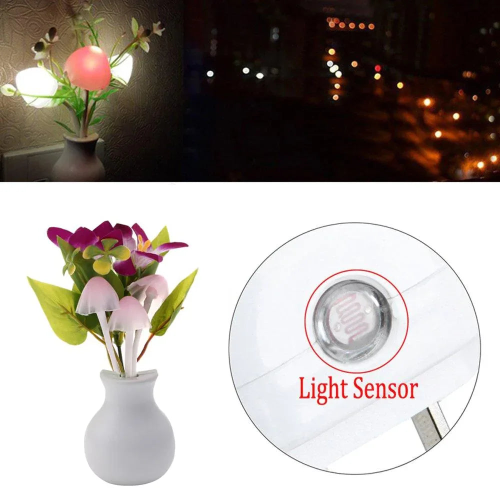 217 Led Dream Night Light Auto Onoff Sensor Mushroom Lamp (Multicolor) - Zidbik