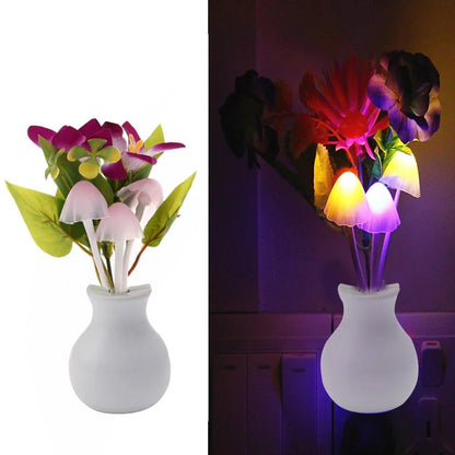 217 Led Dream Night Light Auto Onoff Sensor Mushroom Lamp (Multicolor) - Zidbik