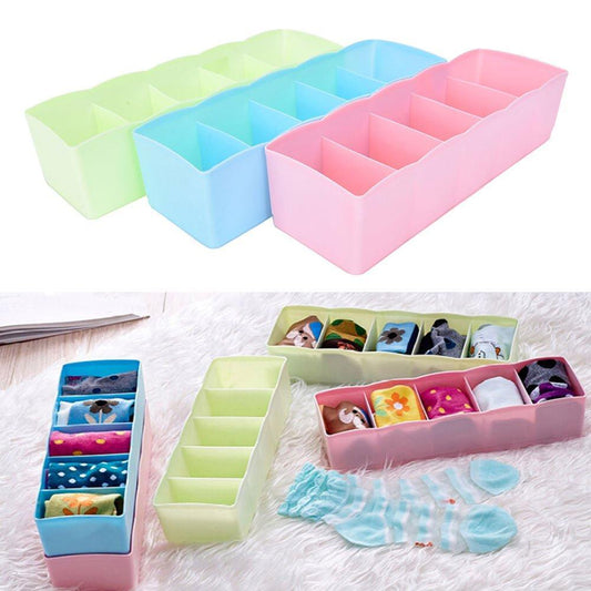 235 5-compartments Sockshandkerchiefunderwear Storage Box Socks Drawer Closet Organizer Storage Boxes (Pack Of 2) - Zidbik