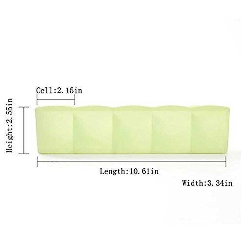 235 5-compartments Sockshandkerchiefunderwear Storage Box Socks Drawer Closet Organizer Storage Boxes (Pack Of 2) - Zidbik