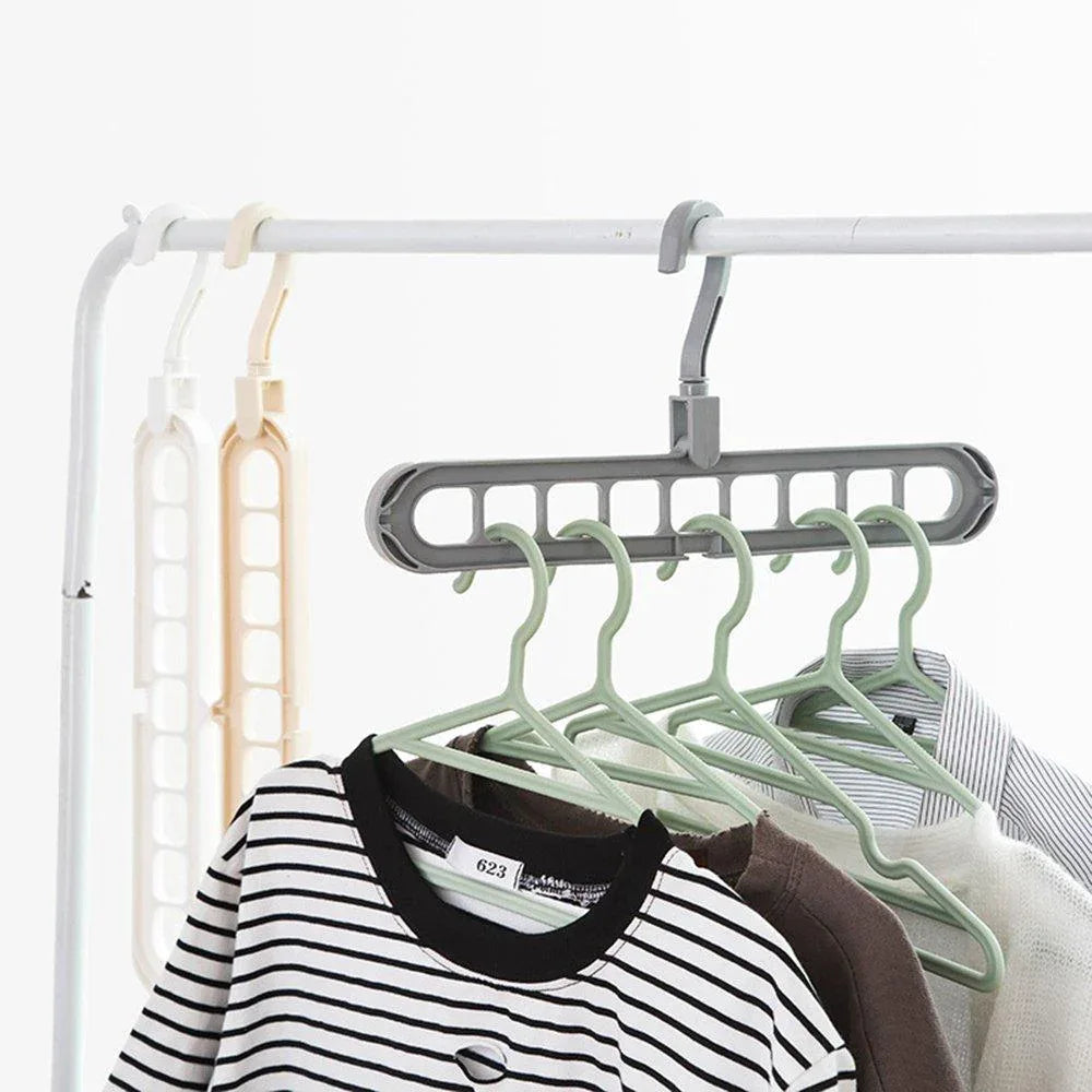 238 9 Hole Plastic Hanger Hanging Hook Indoor Wardrobe Clothes Organization Storage Balcony Windowsill Suit Racks - Zidbik