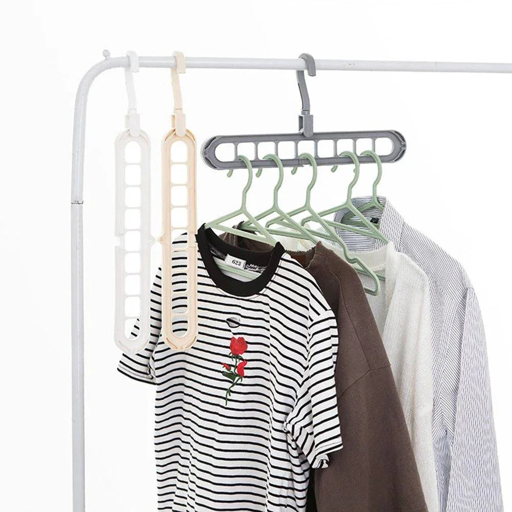 238 9 Hole Plastic Hanger Hanging Hook Indoor Wardrobe Clothes Organization Storage Balcony Windowsill Suit Racks - Zidbik