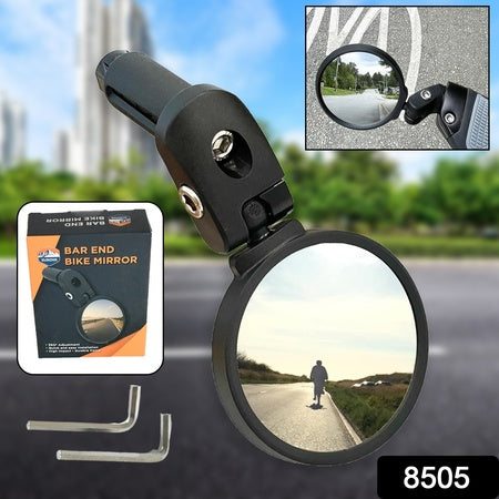 8505 Bar End Bike Mirror Safe Rearview Mirror 360 Rotatable  Foldable Safety Bicycle Rear View Mirror Mirror Durable Bike Mirror (1 Pc) - Zidbik