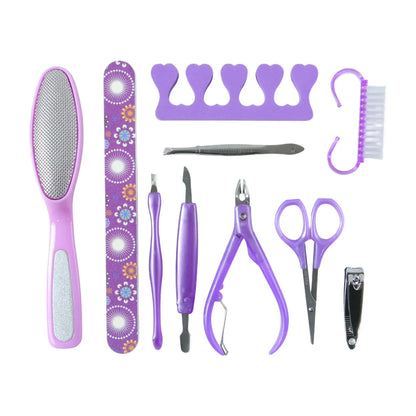Personal Grooming Manicure Pedicure Nail Care Tool Set (10 Pc Set) - Zidbik