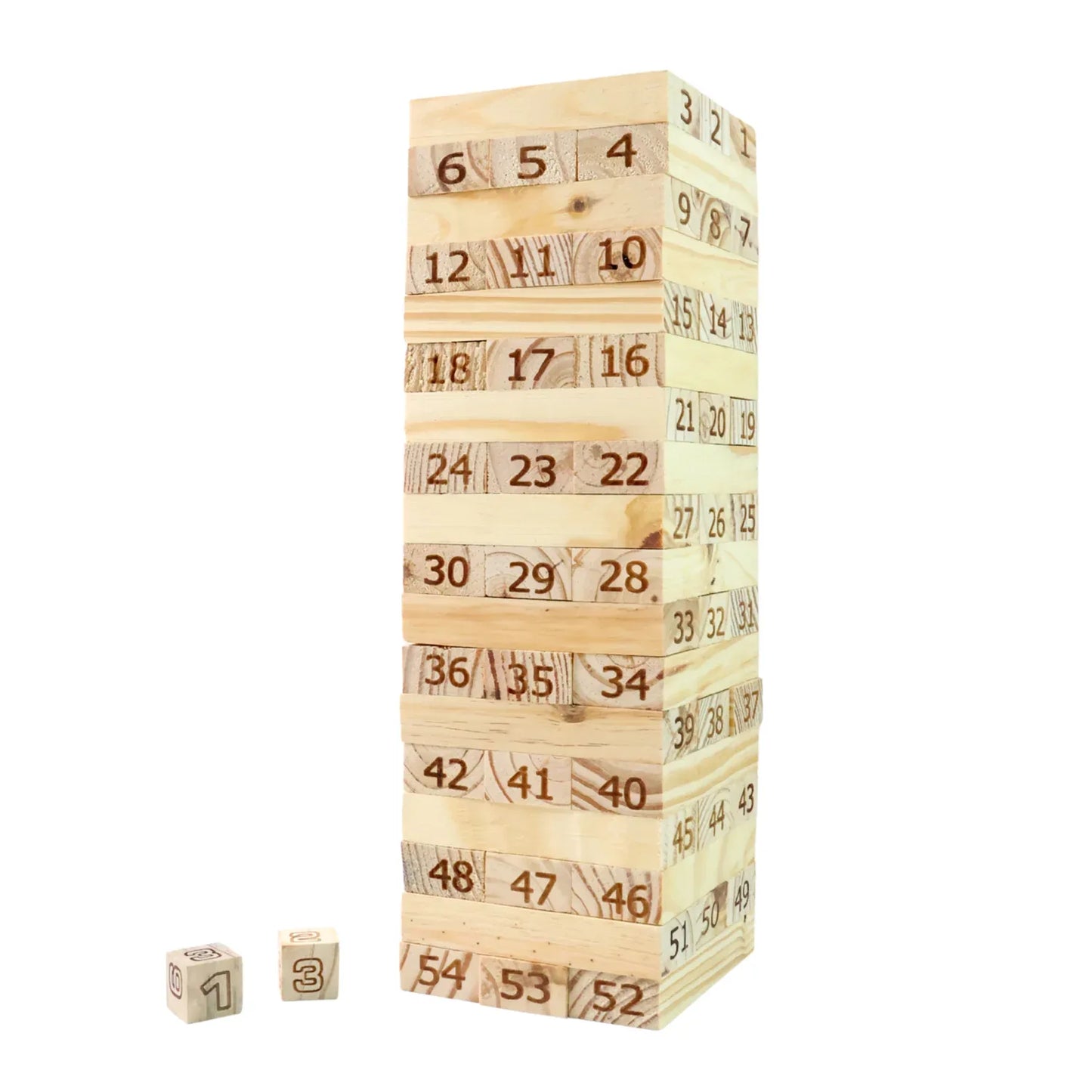 Numbered Wooden Tumbling Tower Game Set - Zidbik