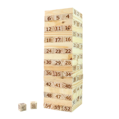 Numbered Wooden Tumbling Tower Game Set - Zidbik