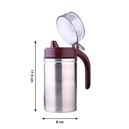8126 Oil Dispenser Stainless Steel With Small Nozzle 500ml Oil Container. - Zidbik
