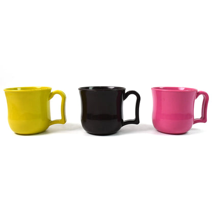 Premium Plastic Coffee  Tea Cups  Mug With Handle (1 Pc  Loose  Mix Color) - Zidbik