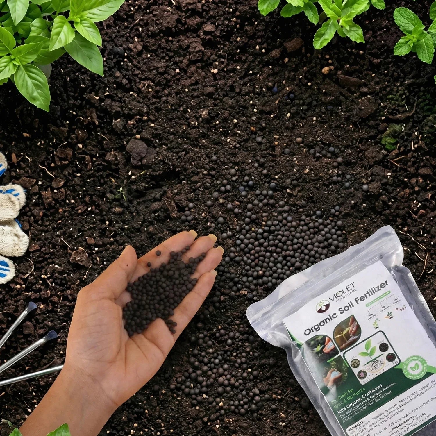 Black Organic Soil Fertilizer For Home Gardening (1 Pc 1 Kg) - Zidbik