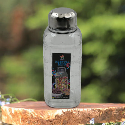 5714 Plastic Transparent Mukhwas Bottle With Steel Cap Mouth Freshener Dryfruits Multipurpose Air Tight And Bpa Free Kitchen Storage Bottle (1 Pc) - Zidbik