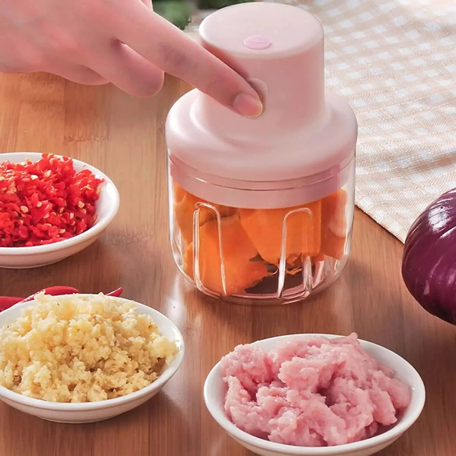 2374 Electric Mini Garlic Chopper (250ml) - Zidbik